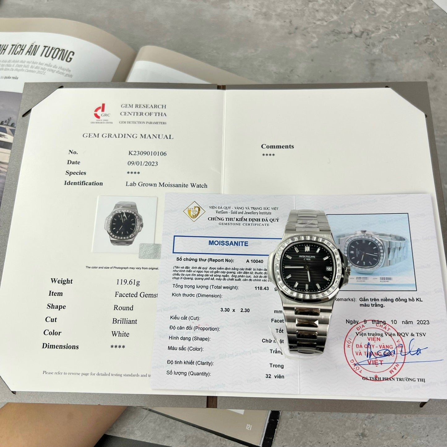 Patek Philippe Nautilus 5711 Mejor edición 1:1 PPF Factory Esfera negra Diamantes personalizados Moissanita