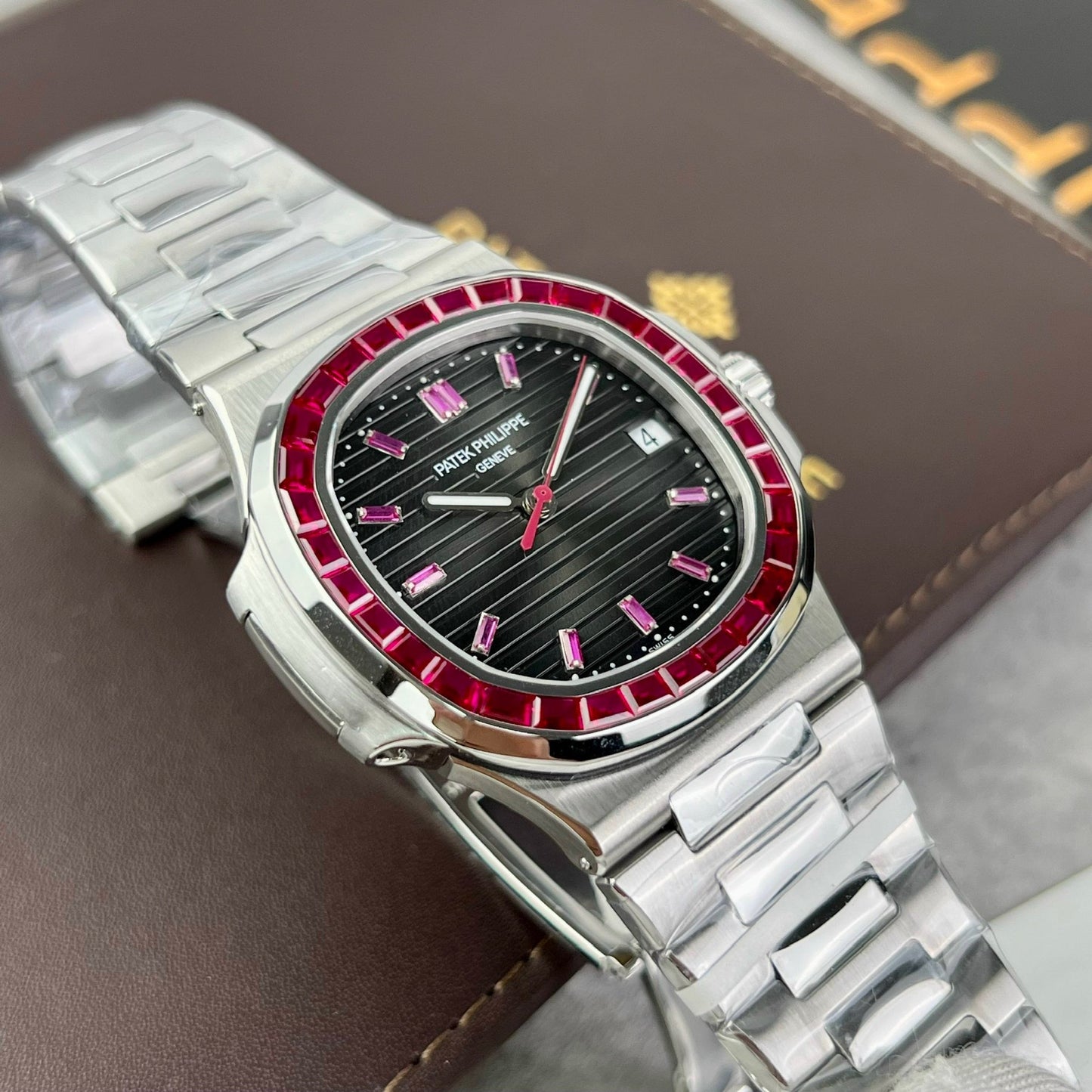 Patek Philippe Nautilus 5711/112P-001Best 1:1 Edition PPF Factory custom Ruby Stone