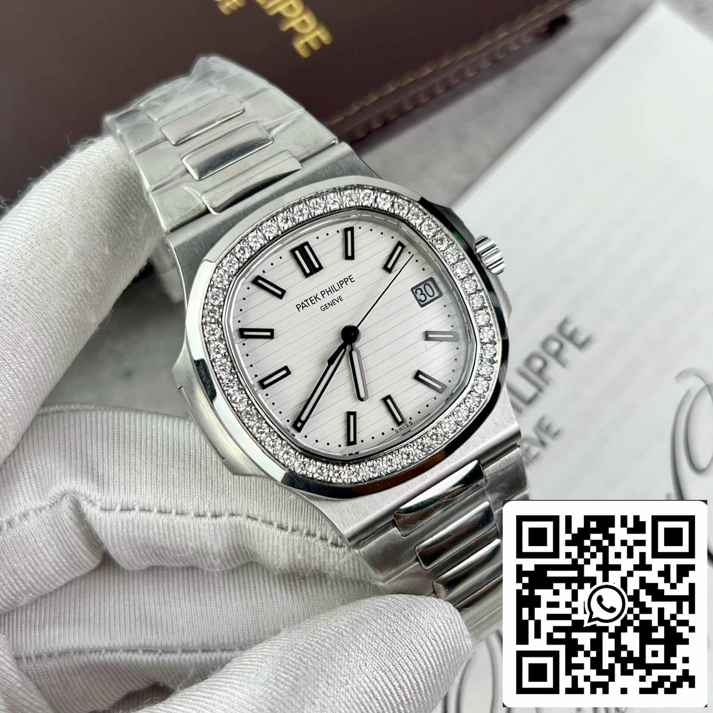 Patek Philippe Nautilus 5711/1A-011 Miglior edizione 1:1 PPF Factory personalizzata Diamanti Moissanite