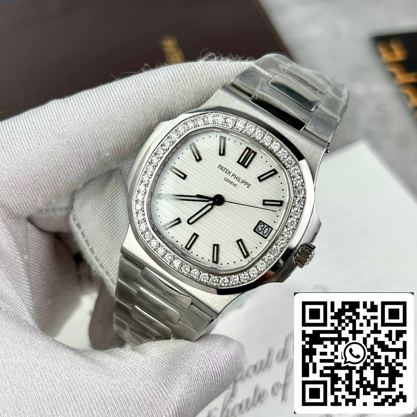 Patek Philippe Nautilus 5711/1A-011 Miglior edizione 1:1 PPF Factory personalizzata Diamanti Moissanite