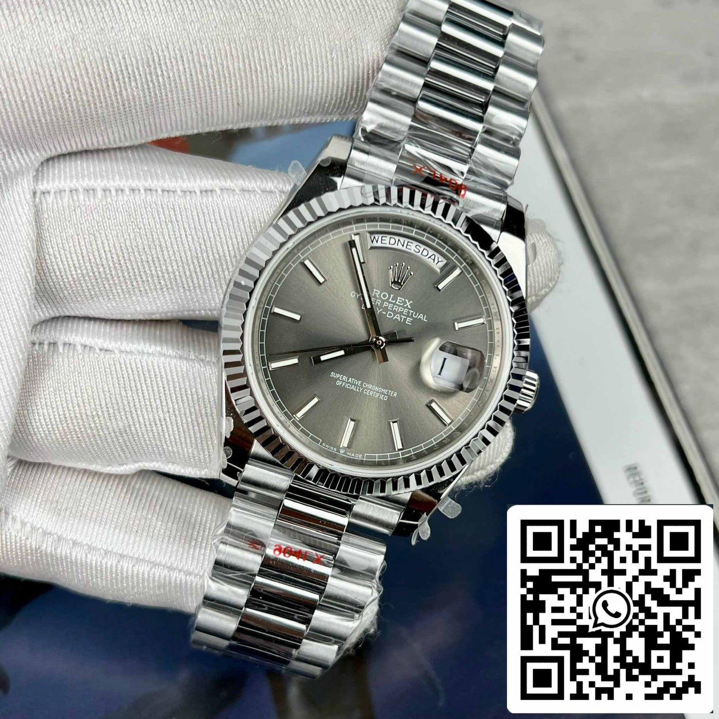 Rolex Day-Date M228236-0013 Esfera de pizarra platino Mejor edición 1:1 GM Factory V2