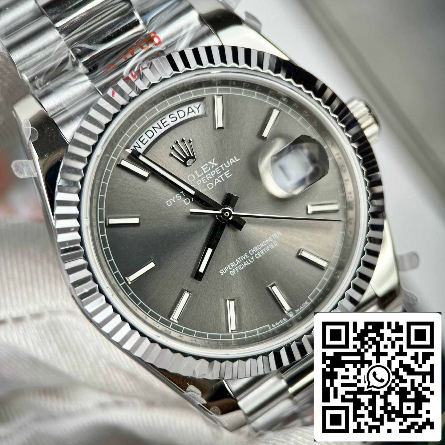 Rolex Day-Date M228236-0013 Esfera de pizarra platino Mejor edición 1:1 GM Factory V2