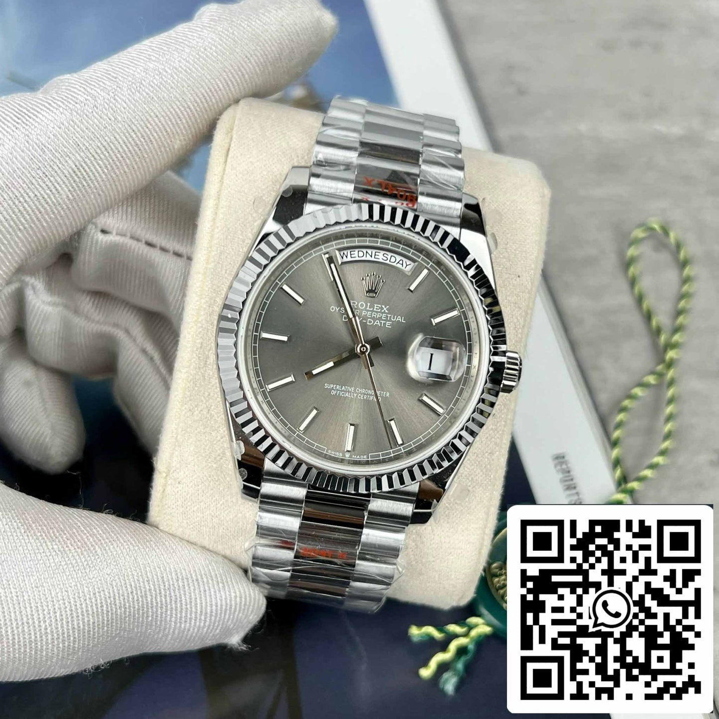 Rolex Day-Date M228236-0013 Esfera de pizarra platino Mejor edición 1:1 GM Factory V2