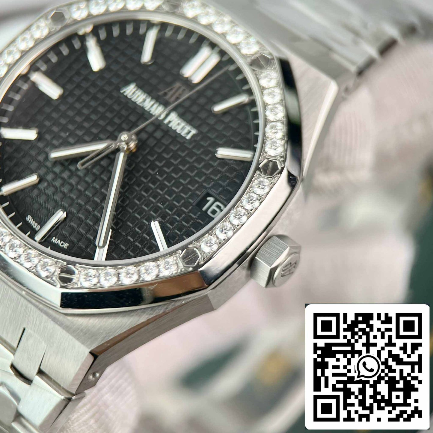 Replica Audemars Piguet Royal Oak 15400ST.OO.1220ST.01 Diamanti Moissanite personalizzati