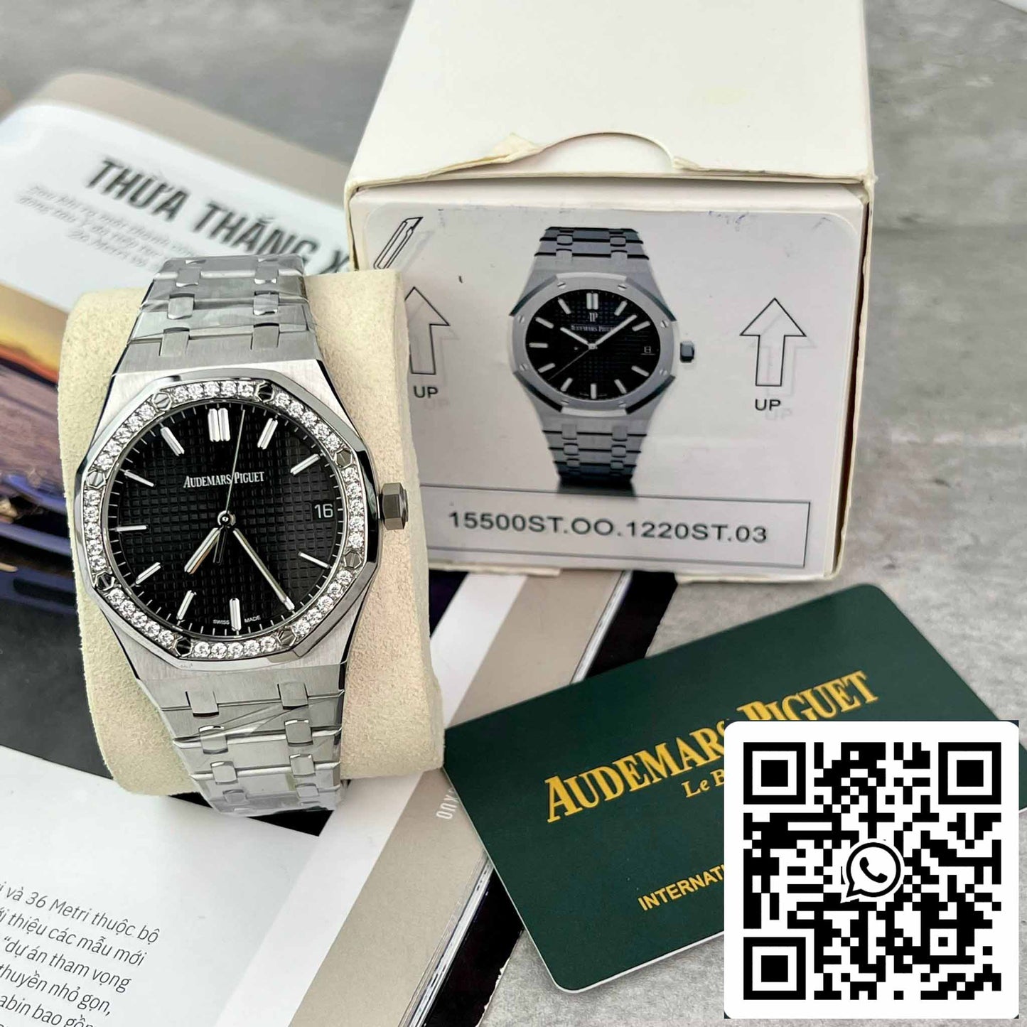 Replica Audemars Piguet Royal Oak 15400ST.OO.1220ST.01 Diamanti Moissanite personalizzati