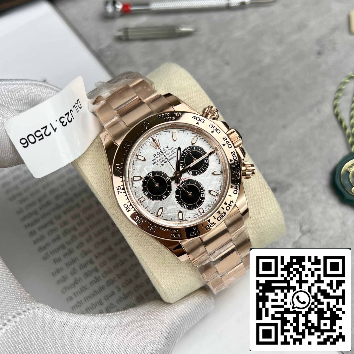 Best Replica ROLEX Cosmograph Daytona 116505 Rose Gold Meteorite Dial - 18k Rose gold coated