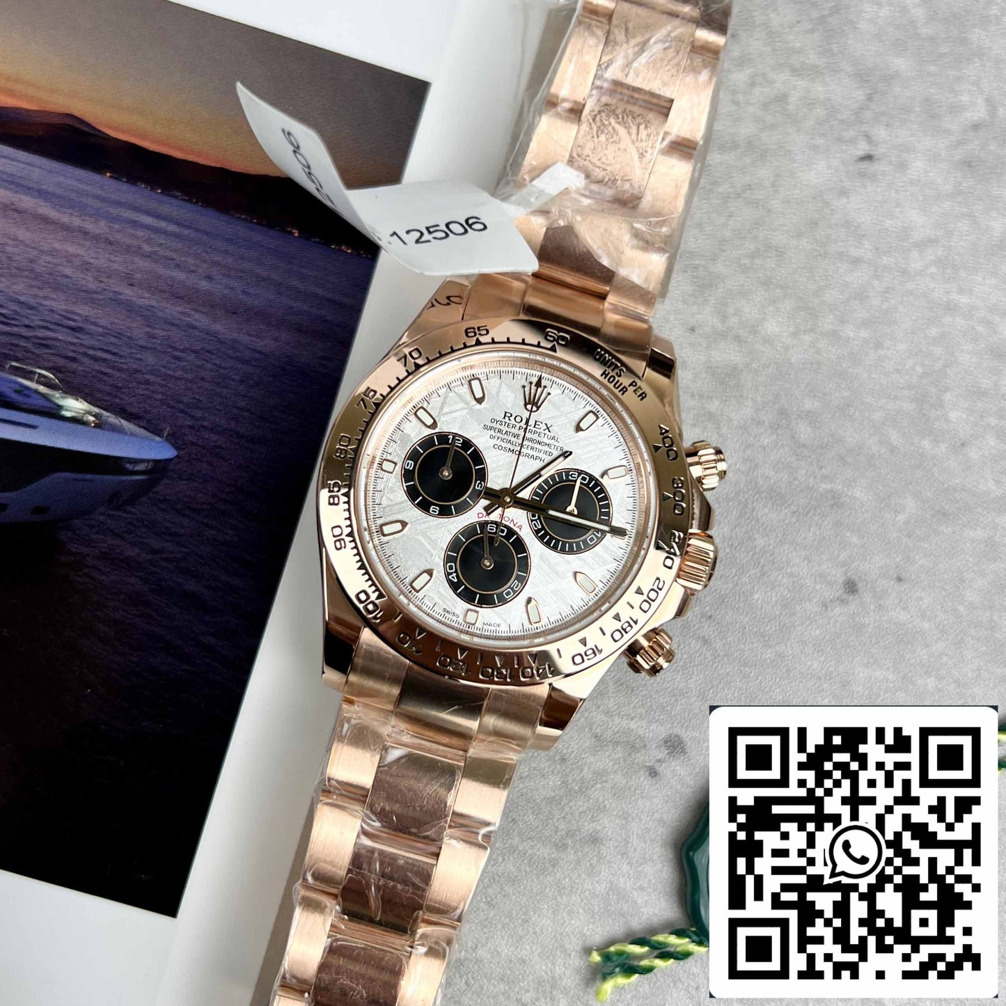 Best Replica ROLEX Cosmograph Daytona 116505 Rose Gold Meteorite Dial - 18k Rose gold coated