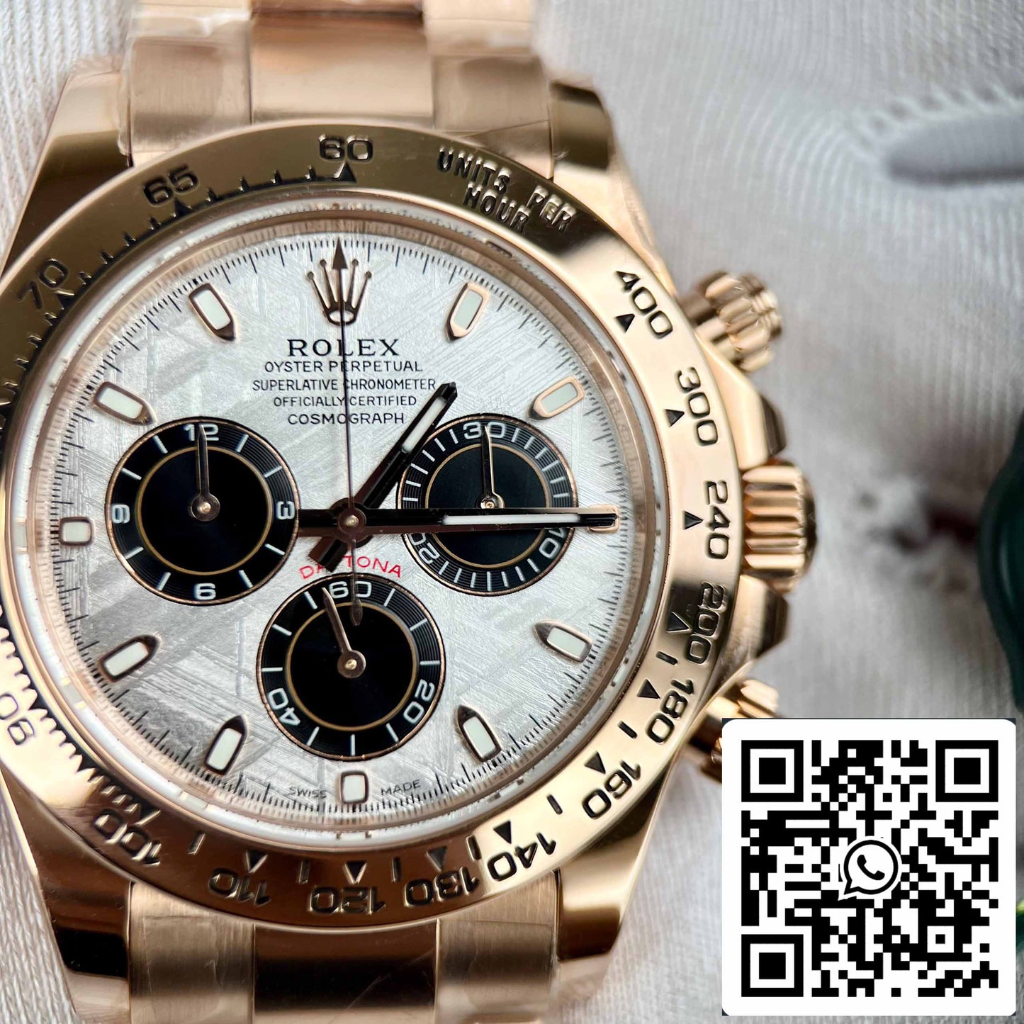 Best Replica ROLEX Cosmograph Daytona 116505 Rose Gold Meteorite Dial - 18k Rose gold coated