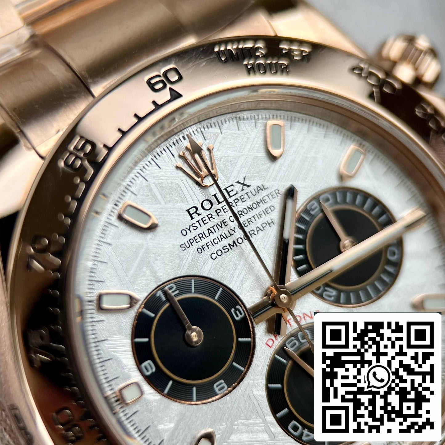 Best Replica ROLEX Cosmograph Daytona 116505 Rose Gold Meteorite Dial - 18k Rose gold coated