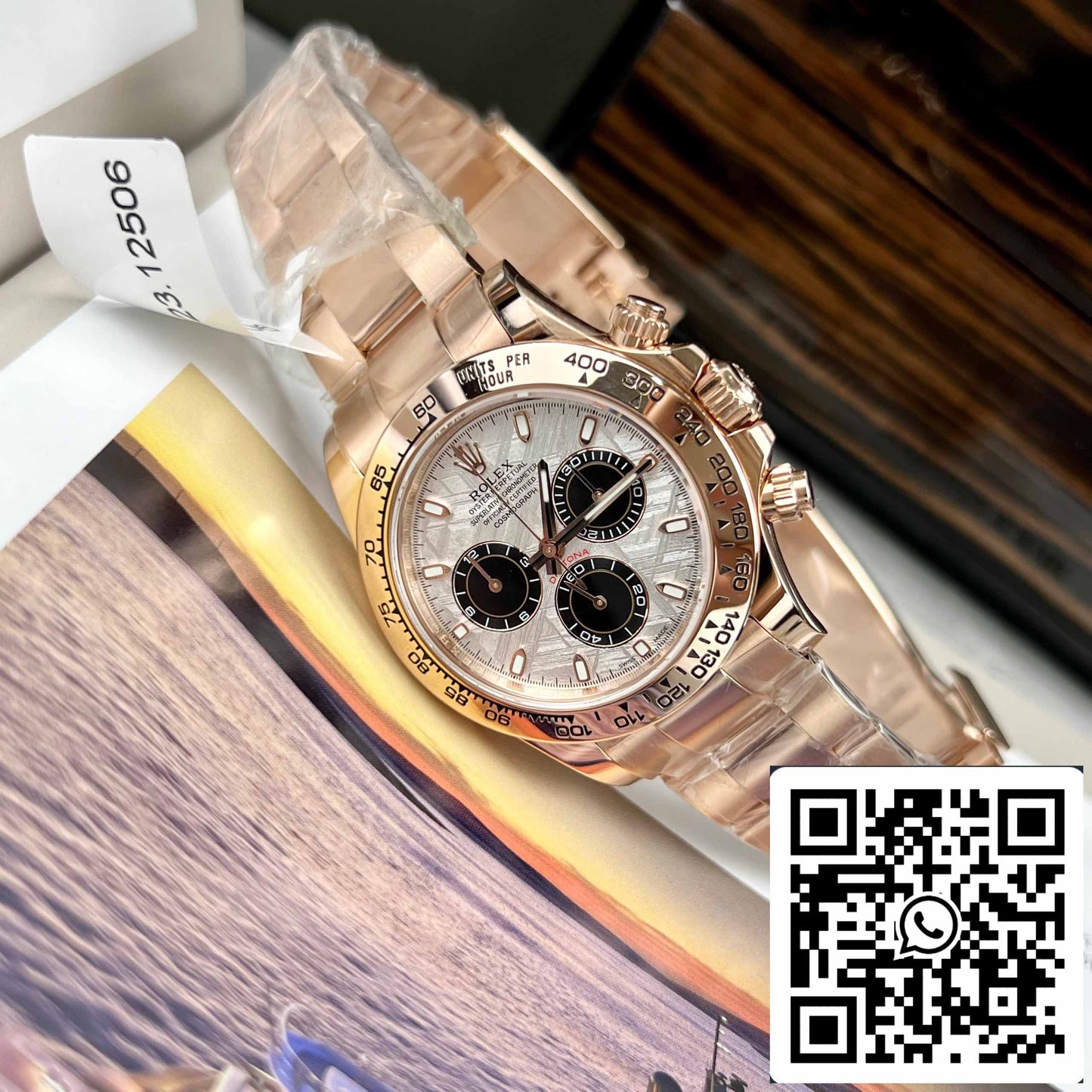 Best Replica ROLEX Cosmograph Daytona 116505 Rose Gold Meteorite Dial - 18k Rose gold coated