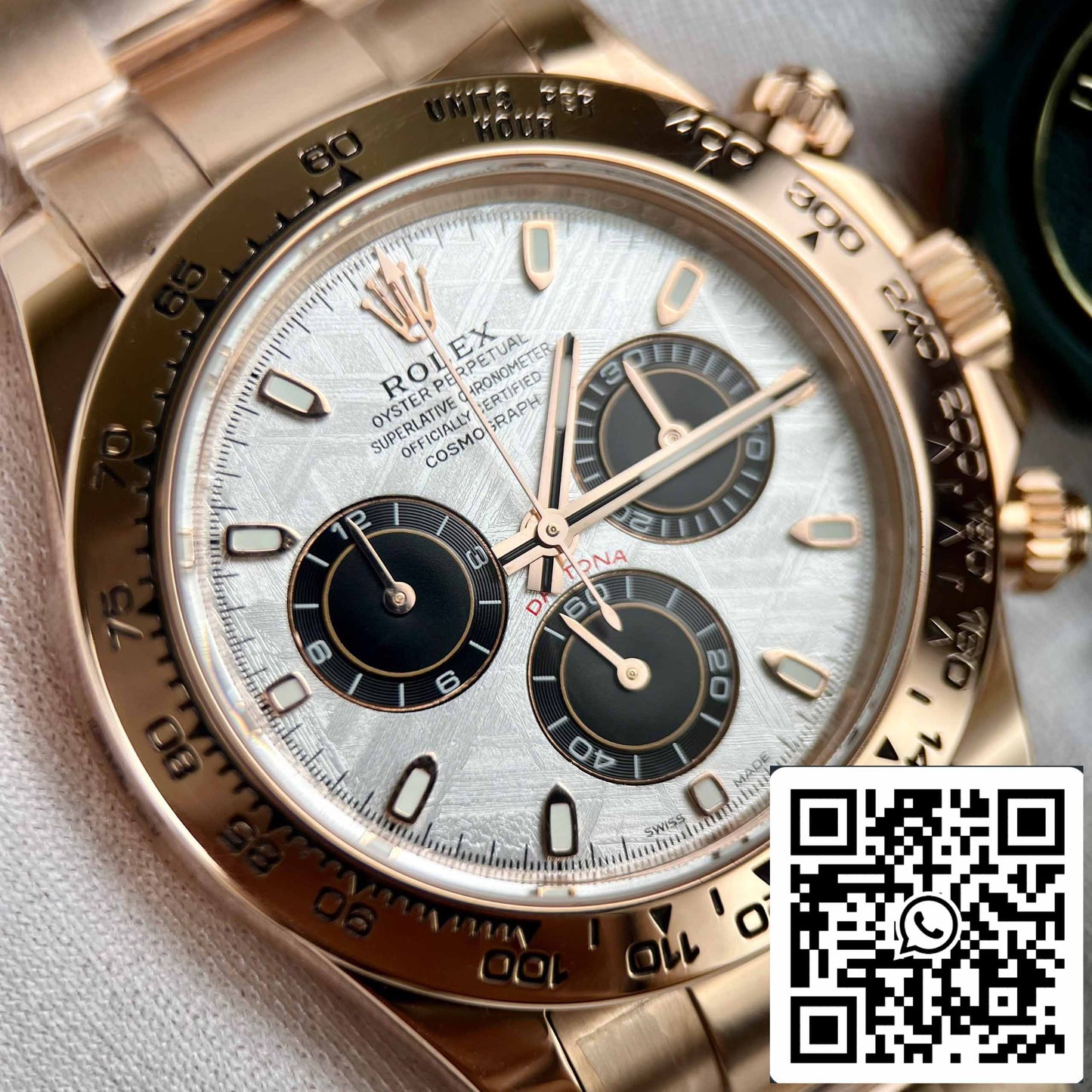 Best Replica ROLEX Cosmograph Daytona 116505 Rose Gold Meteorite Dial - 18k Rose gold coated