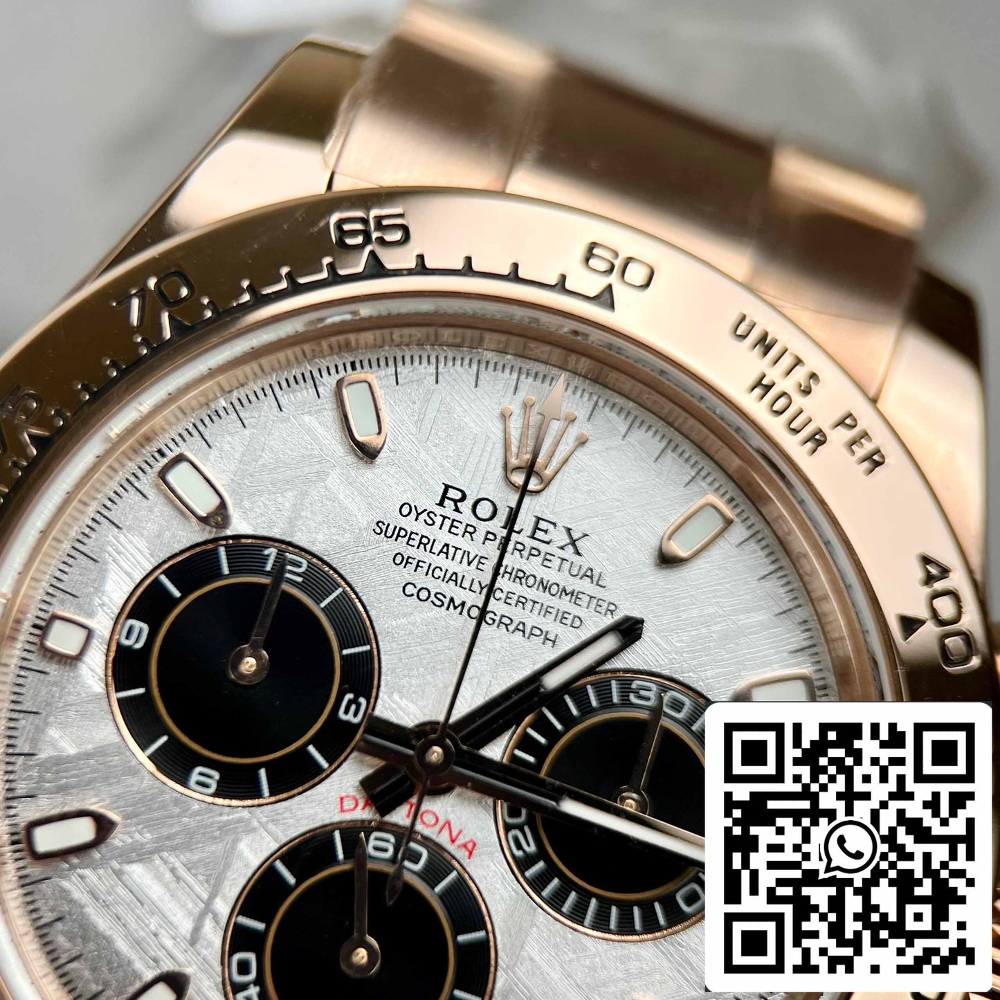 Best Replica ROLEX Cosmograph Daytona 116505 Rose Gold Meteorite Dial - 18k Rose gold coated