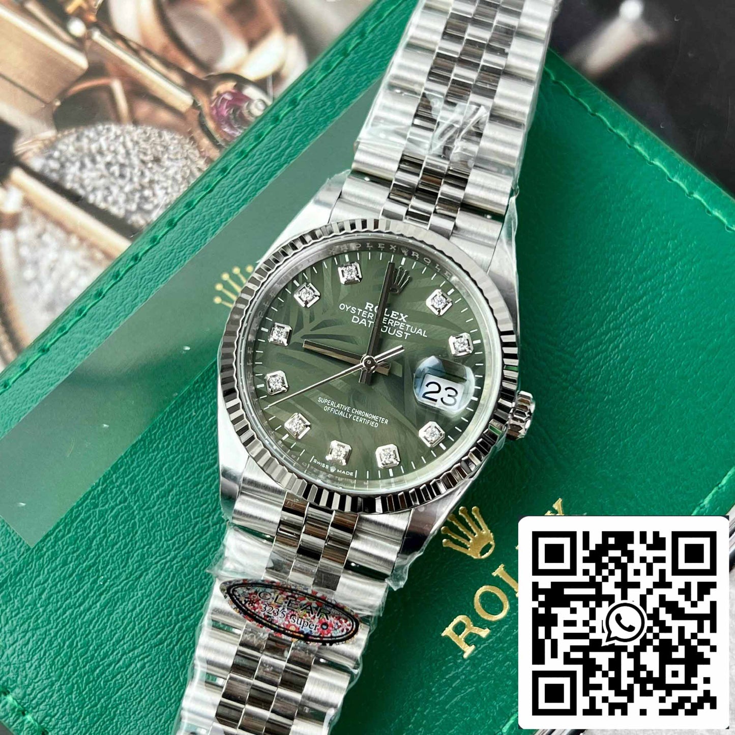 Rolex Datejust M126234-0055 36MM 1:1 Best Edition Quadrante verde fabbrica pulita