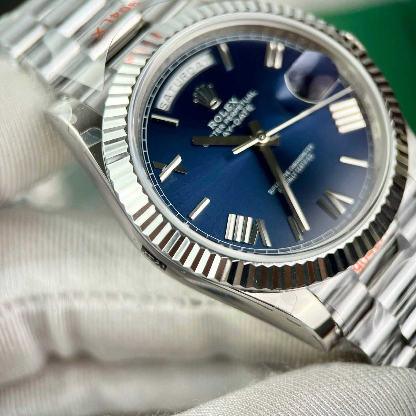 Rolex Day Date M228236-0007 1:1 Mejor Edición GM Factory V2 Esfera Azul