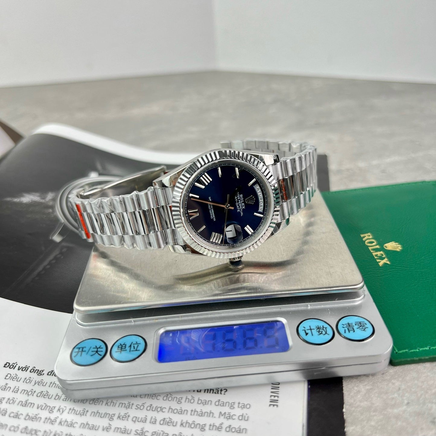 Rolex Day Date M228236-0007 1:1 Mejor Edición GM Factory V2 Esfera Azul