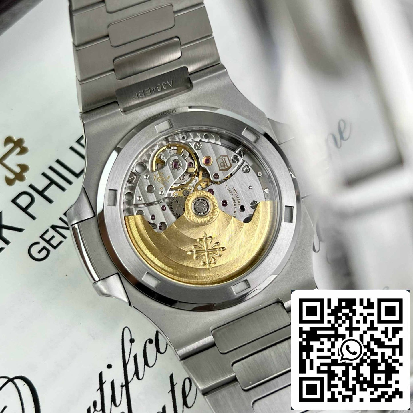 Replica Patek Philippe Nautilus Jumbo 5719/1G-001 diamanti Moissanite completi personalizzati