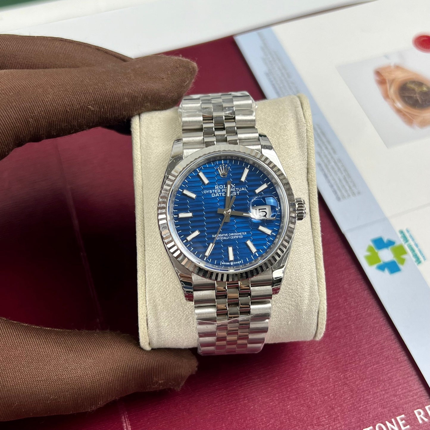 Rolex Datejust 126234 Esfera 3d 1:1 Mejor edición EW Factory Esfera azul