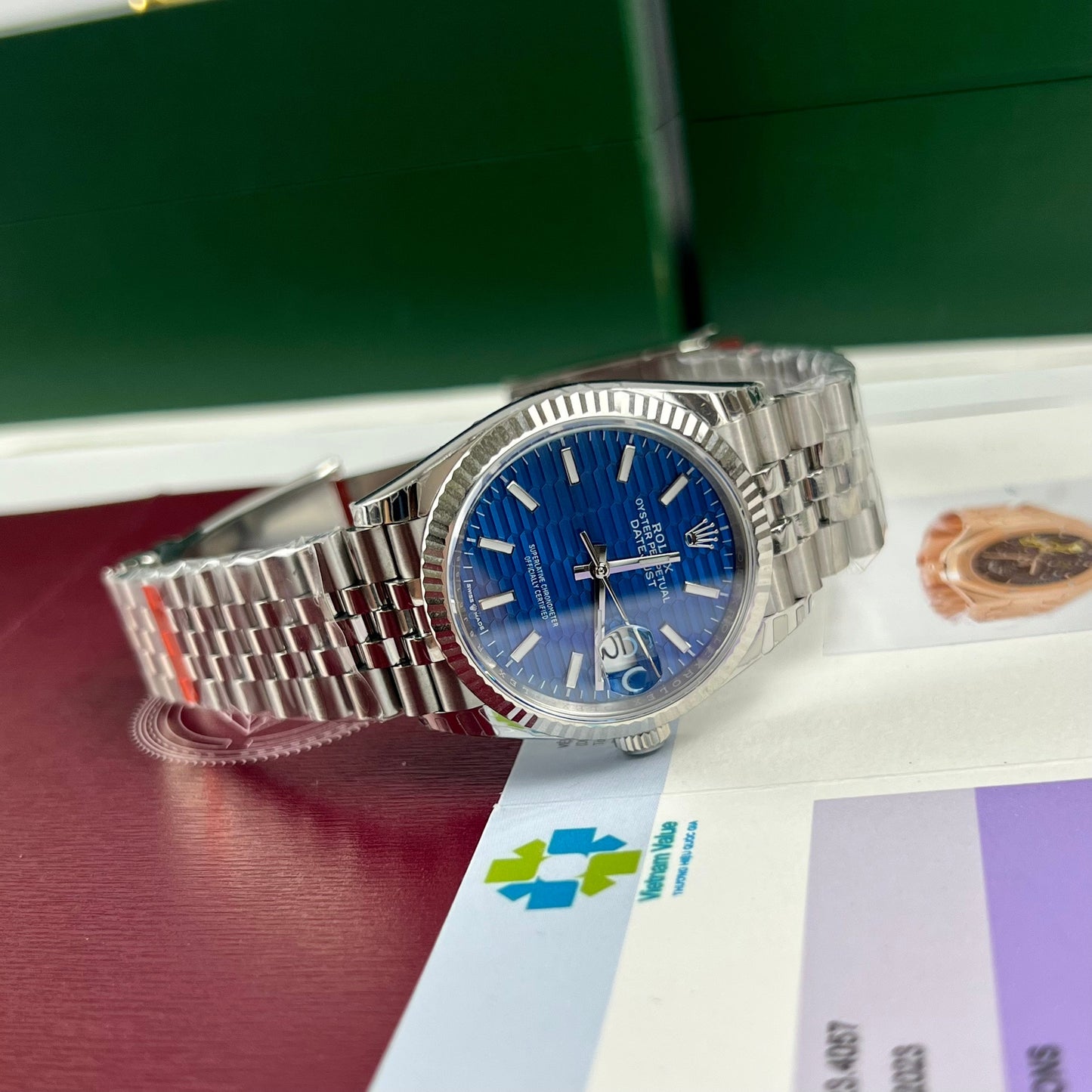 Rolex Datejust 126234 Esfera 3d 1:1 Mejor edición EW Factory Esfera azul