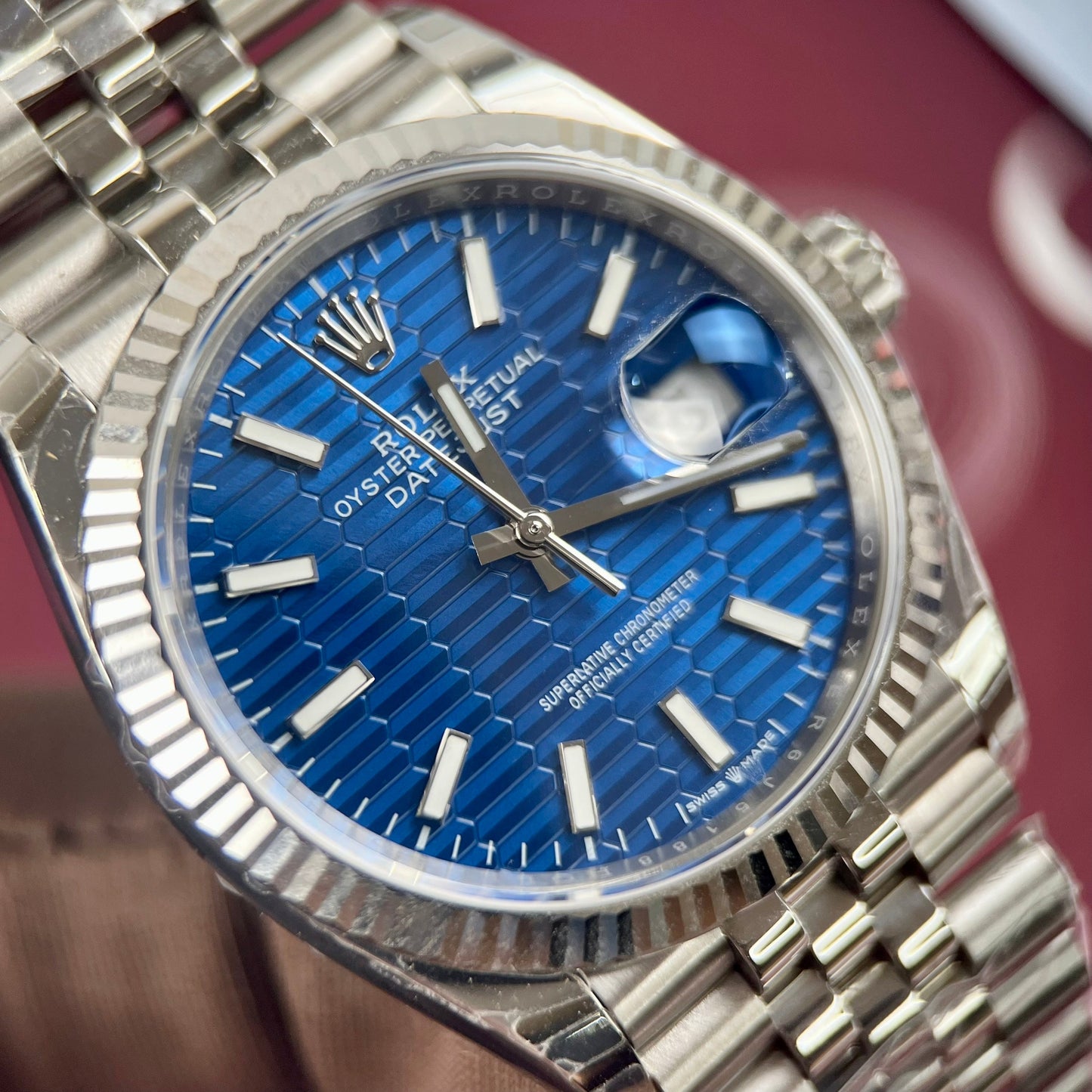 Rolex Datejust 126234 Esfera 3d 1:1 Mejor edición EW Factory Esfera azul