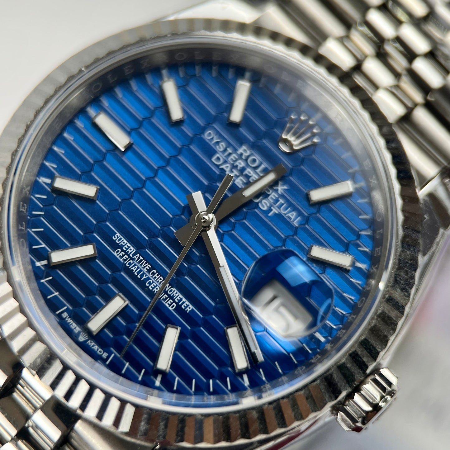 Rolex Datejust 126234 Esfera 3d 1:1 Mejor edición EW Factory Esfera azul