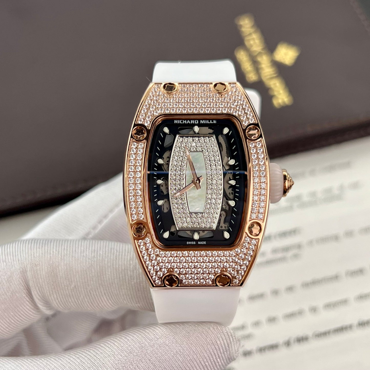 Richard Mille RM 07-01 1:1 Caja completa de diamantes personalizada RM Factory Best Edition