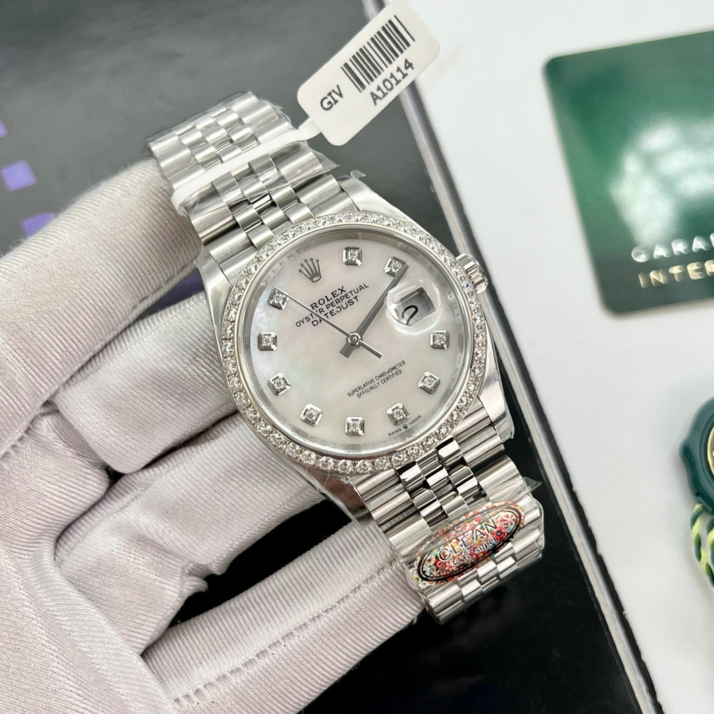 Rolex Datejust M278274-0006 Mother Of Pearl Dial custom Diamonds Bezel