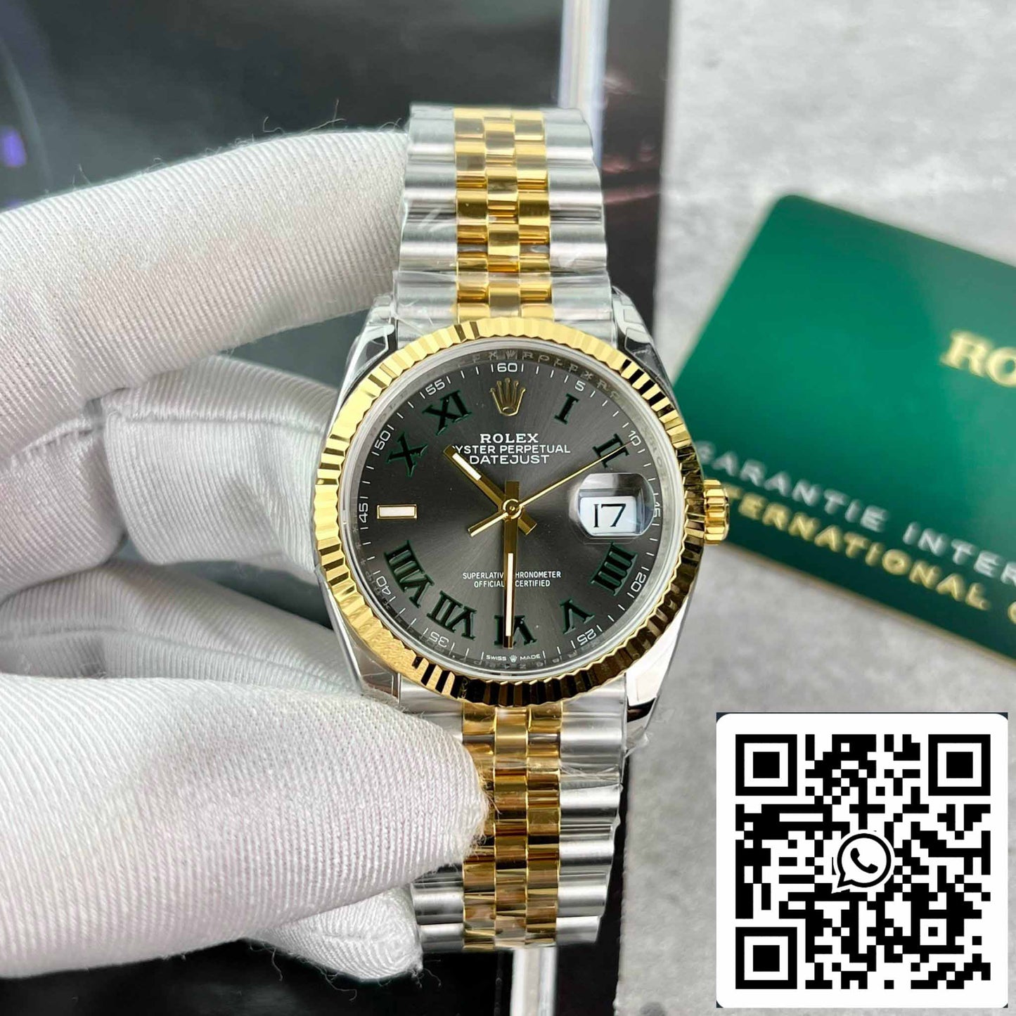 Replica Rolex Datejust 36 126233 Wimbledon quadrante migliore edizione 1:1 VS fabbrica