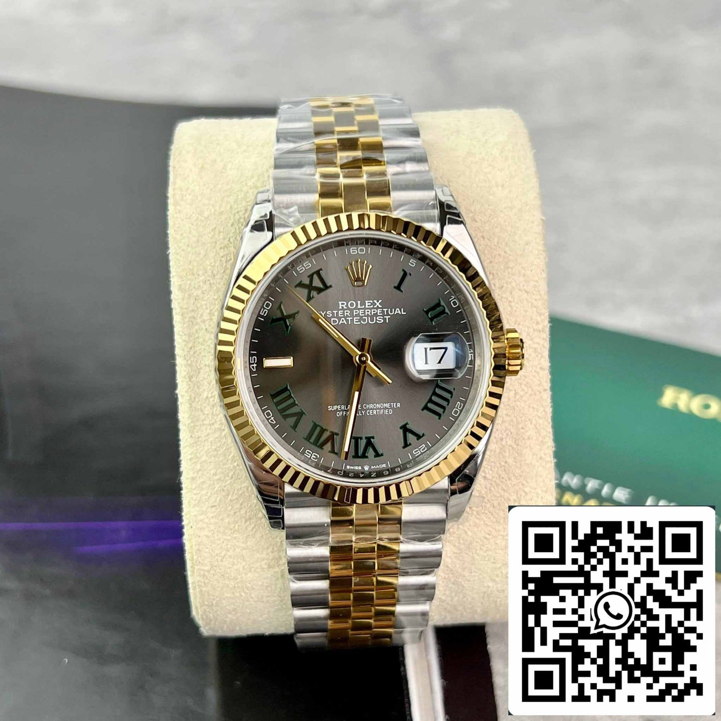 Réplica Rolex Datejust 36 126233 Wimbledon Dial Mejor Edición 1:1 VS Fábrica