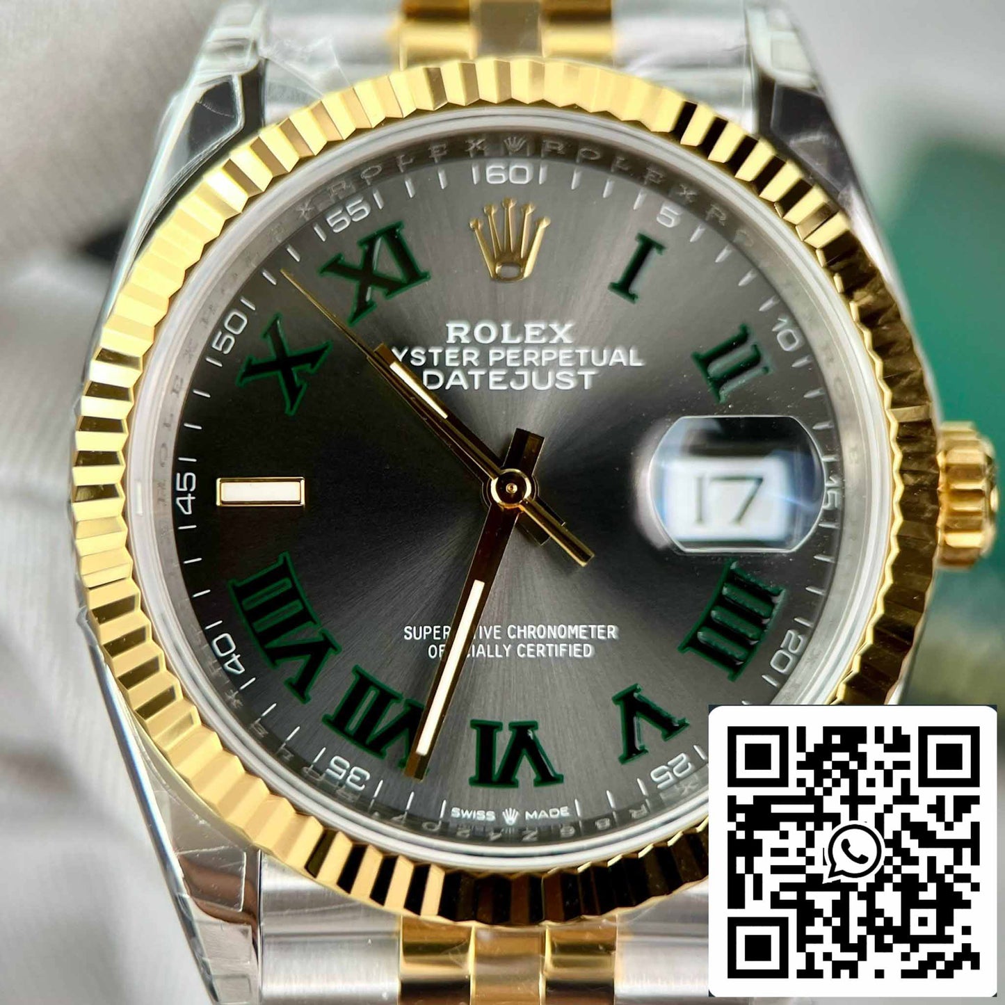 Réplica Rolex Datejust 36 126233 Wimbledon Dial Mejor Edición 1:1 VS Fábrica