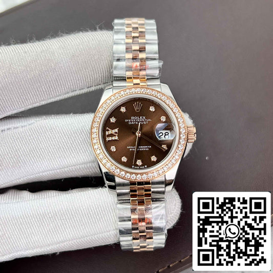 Replica Rolex Lady-Datejust 28 279171-0003 Quadrante color cioccolato EW Factory Best Edition