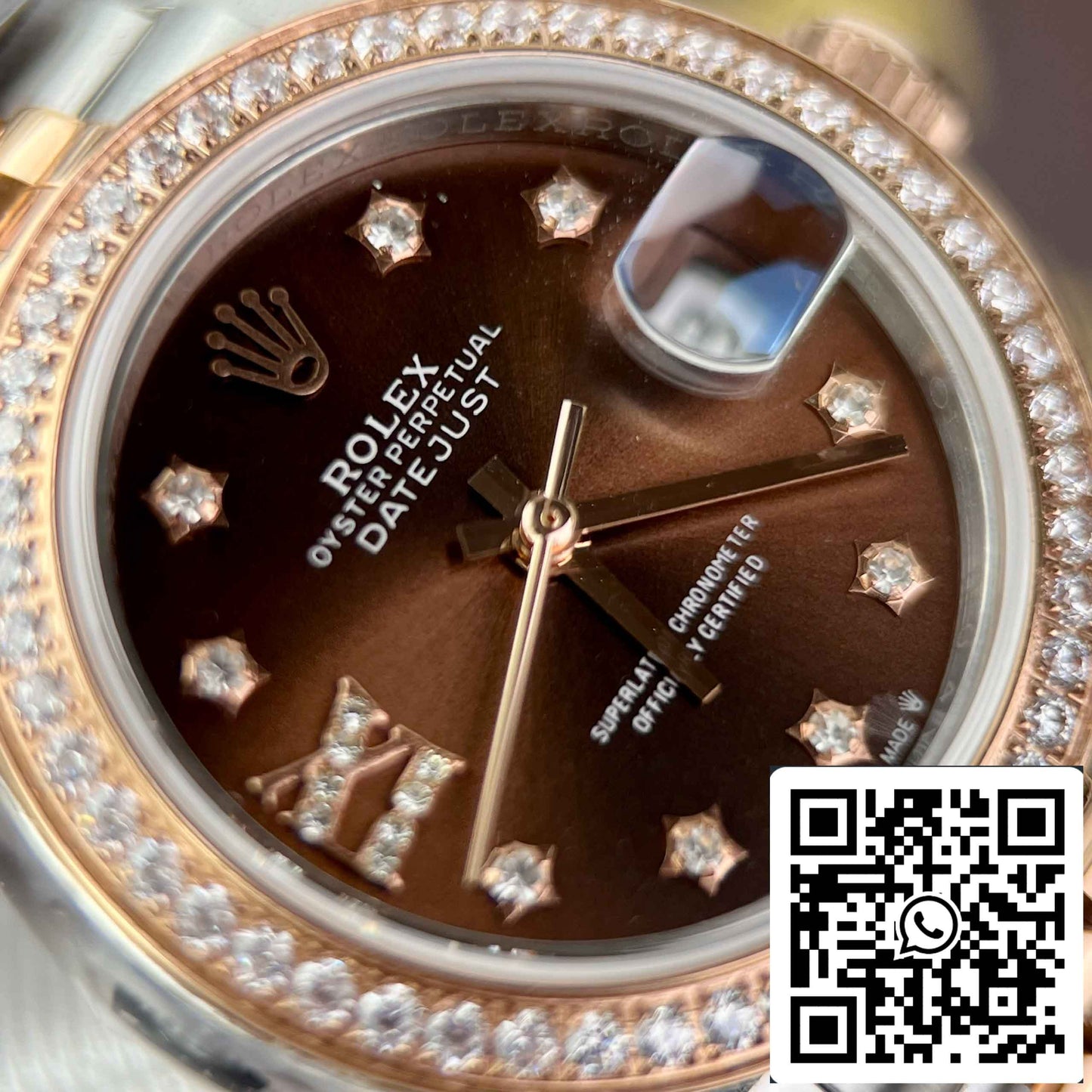 Replica Rolex Lady-Datejust 28 279171-0003 Chocolate dial EW Factory Best Edition