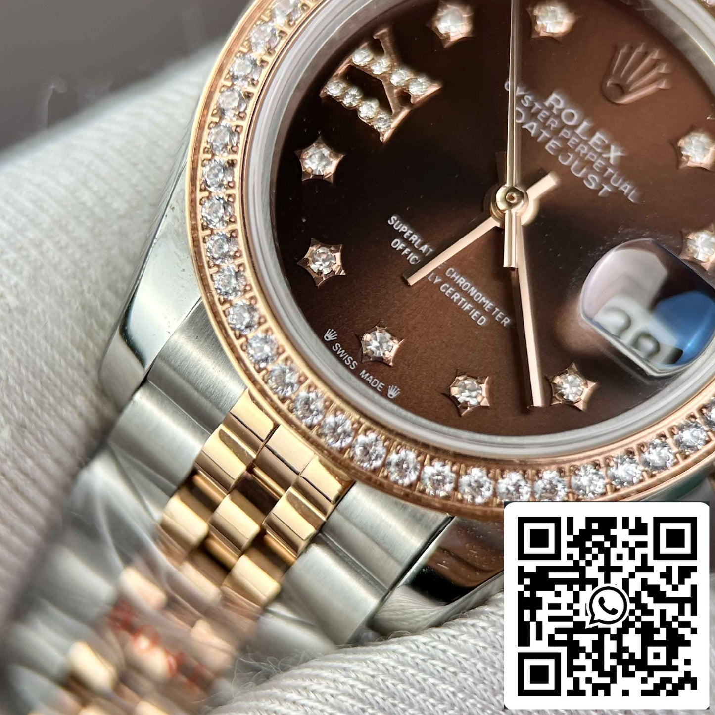 Replica Rolex Lady-Datejust 28 279171-0003 Chocolate dial EW Factory Best Edition