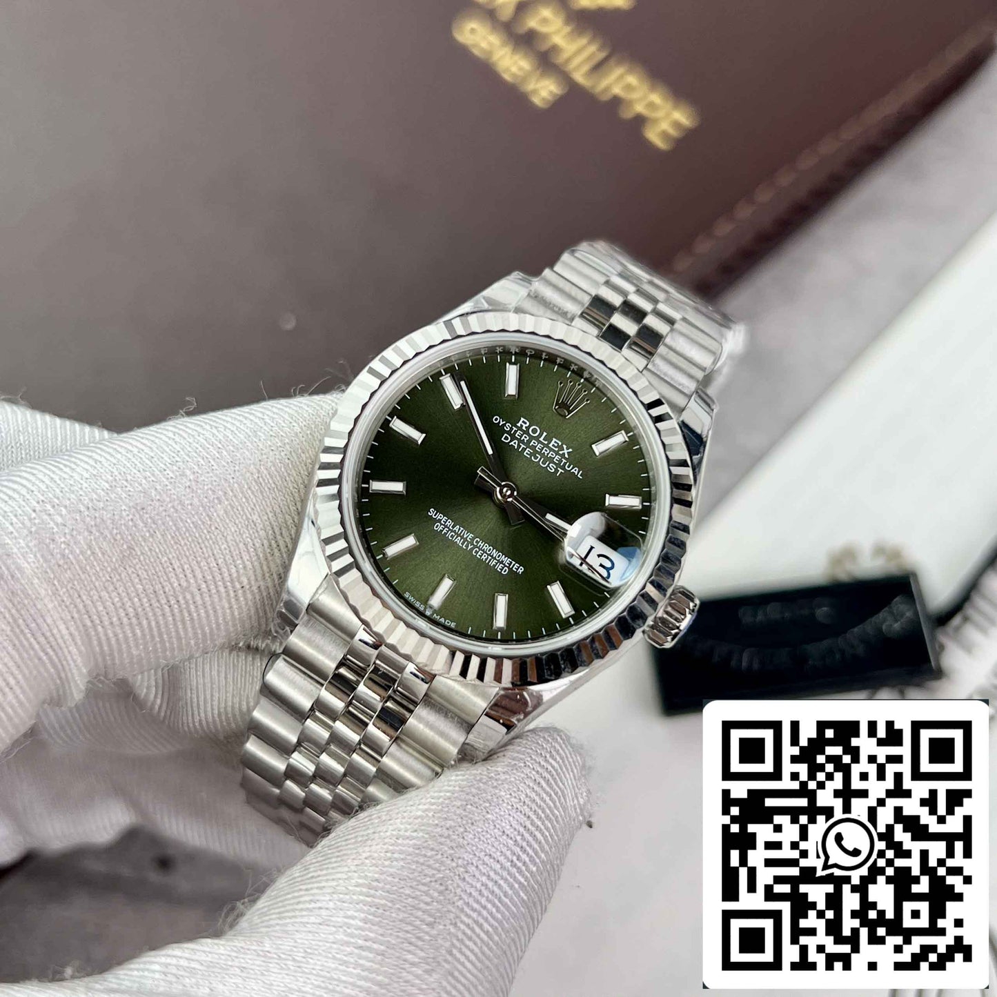 Réplica Rolex Datejust 31 278274-0018 EW Factory 31 mm Esfera verde oliva