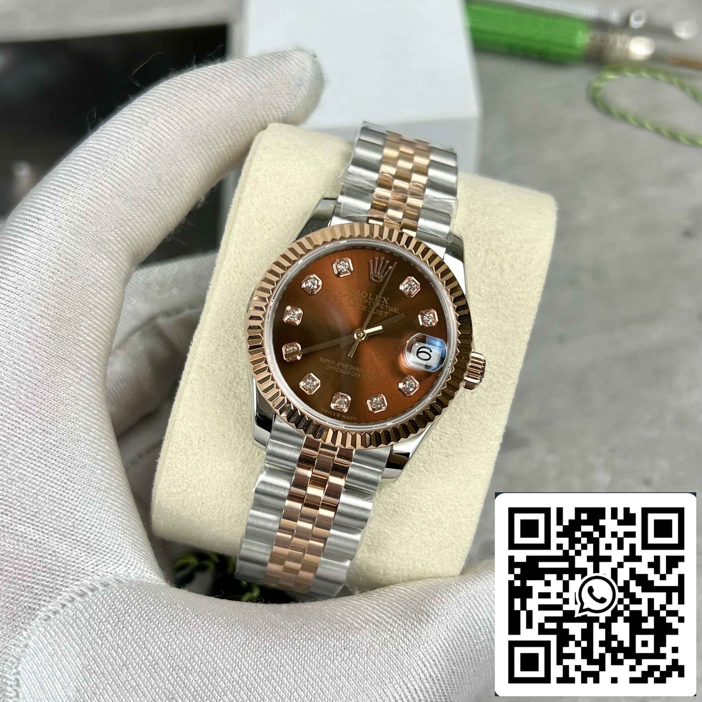 Replica Rolex Lady-Datejust M279171-0011 Oystersteel EW Factory Best Edition 31mm