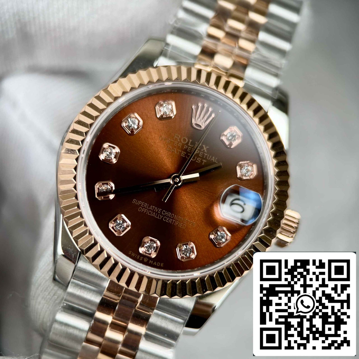 Réplica Rolex Lady-Datejust M279171-0011 Oystersteel EW Factory Mejor Edición 31mm