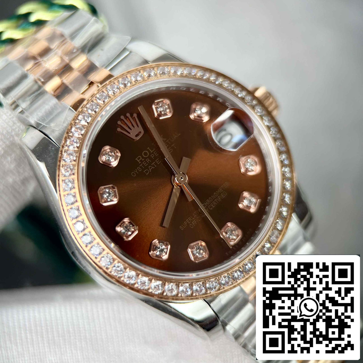 Réplica Rolex Lady-Datejust M279171-0011 Oystersteel EW Factory Bisel Piedra