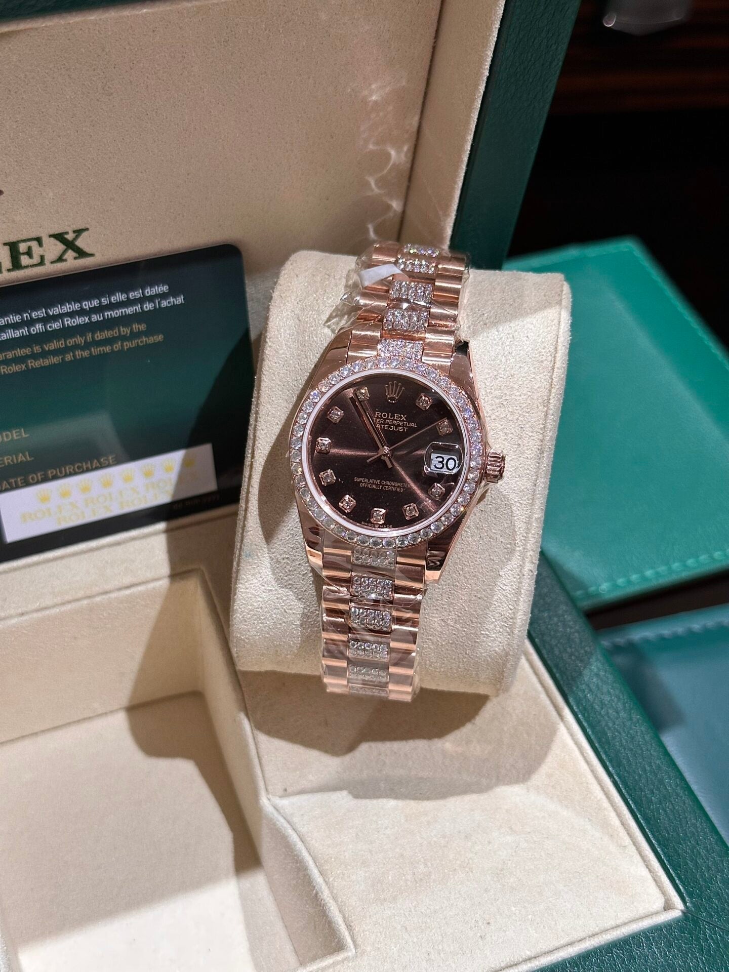 Rolex Datejust 31 278275 envuelto en oro rosa de 18k y diamantes 1:1 mejor edición