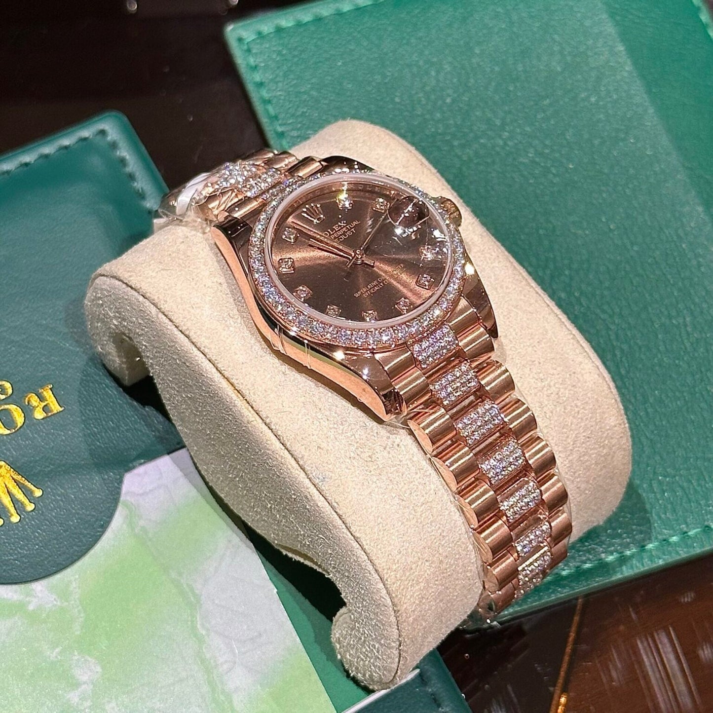 Rolex Datejust 31 278275 envuelto en oro rosa de 18k y diamantes 1:1 mejor edición