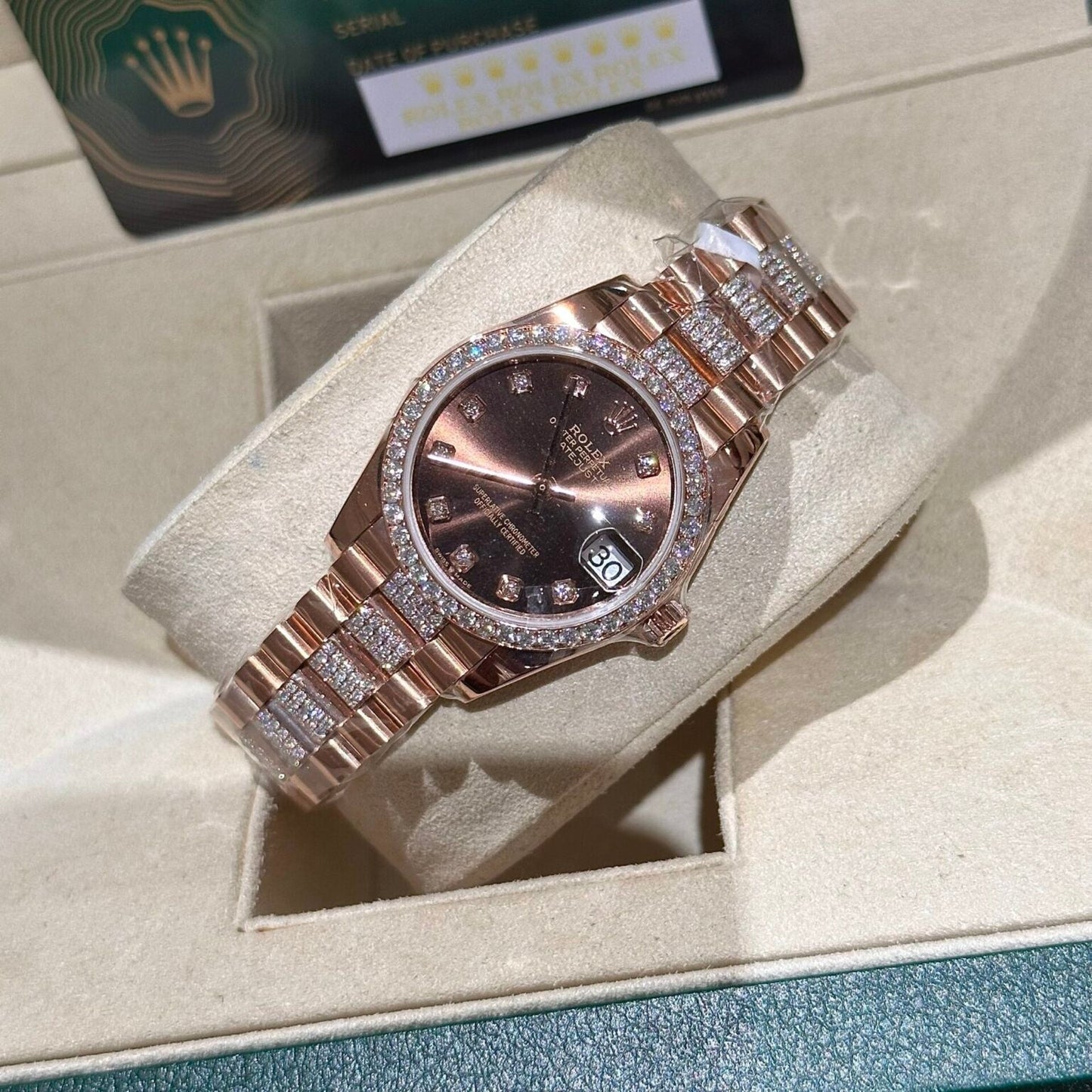 Rolex Datejust 31 278275 wrapped 18k rose gold and diamonds 1:1 best edition