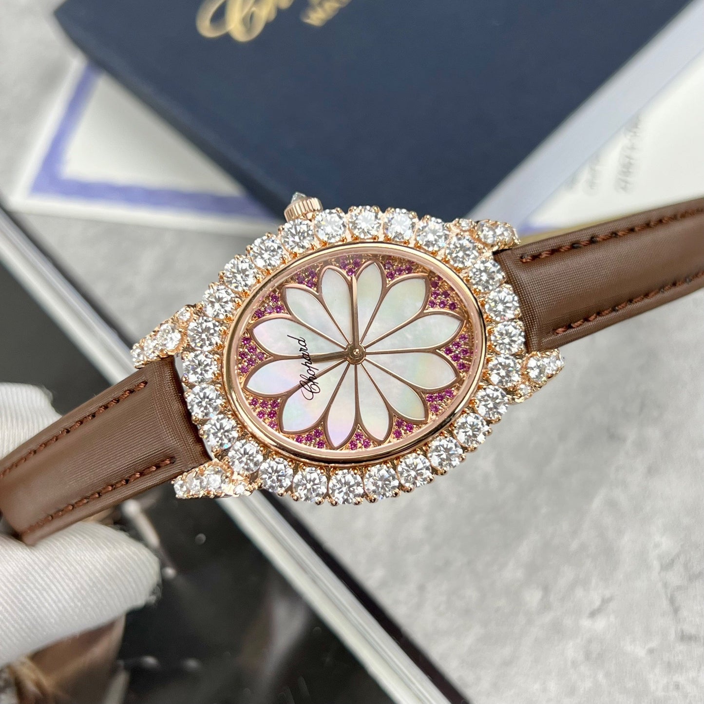 Chopard L'Heure Du Diamant Oval Small 40mm Oro rosa 139383 Mejor reloj réplica UE 1:1