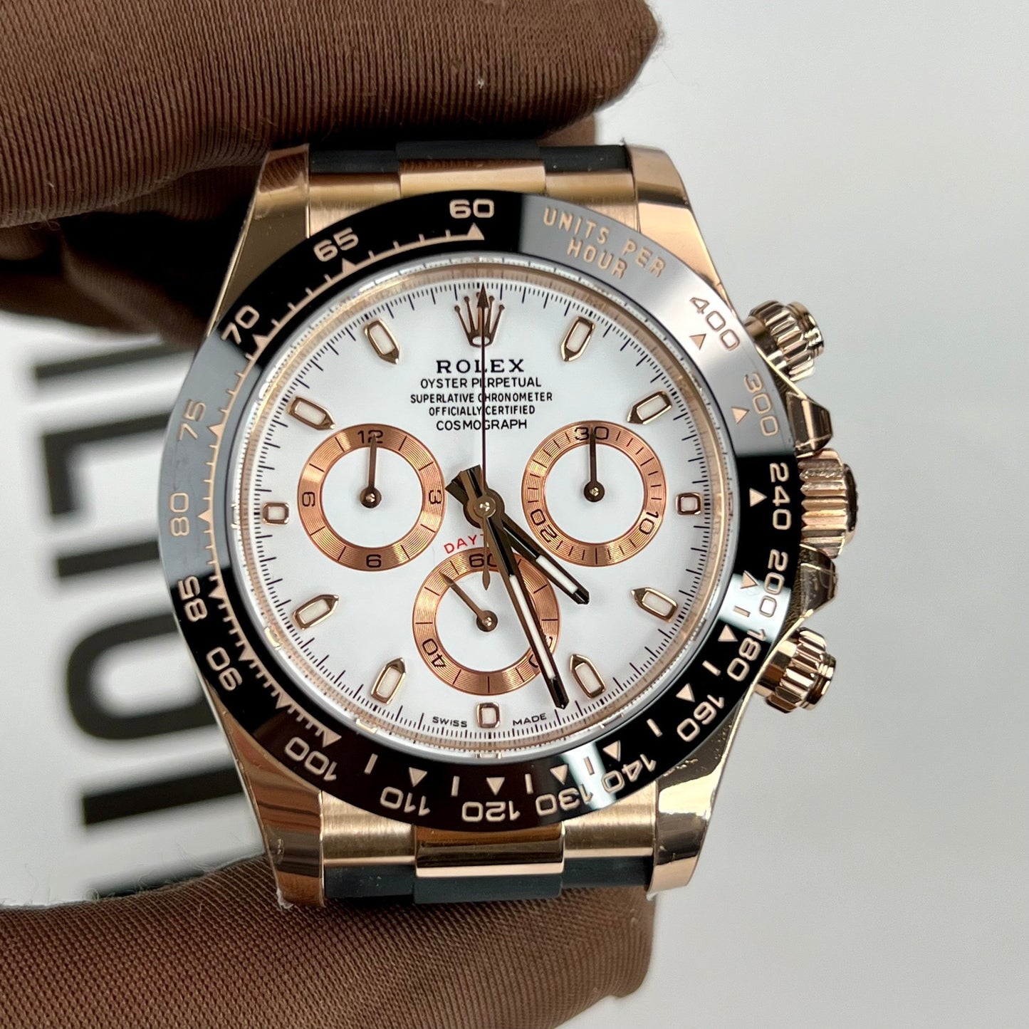 Rolex Daytona M116505-0010  1:1 Best Edition BT Factory Rose Gold Rubber Strap