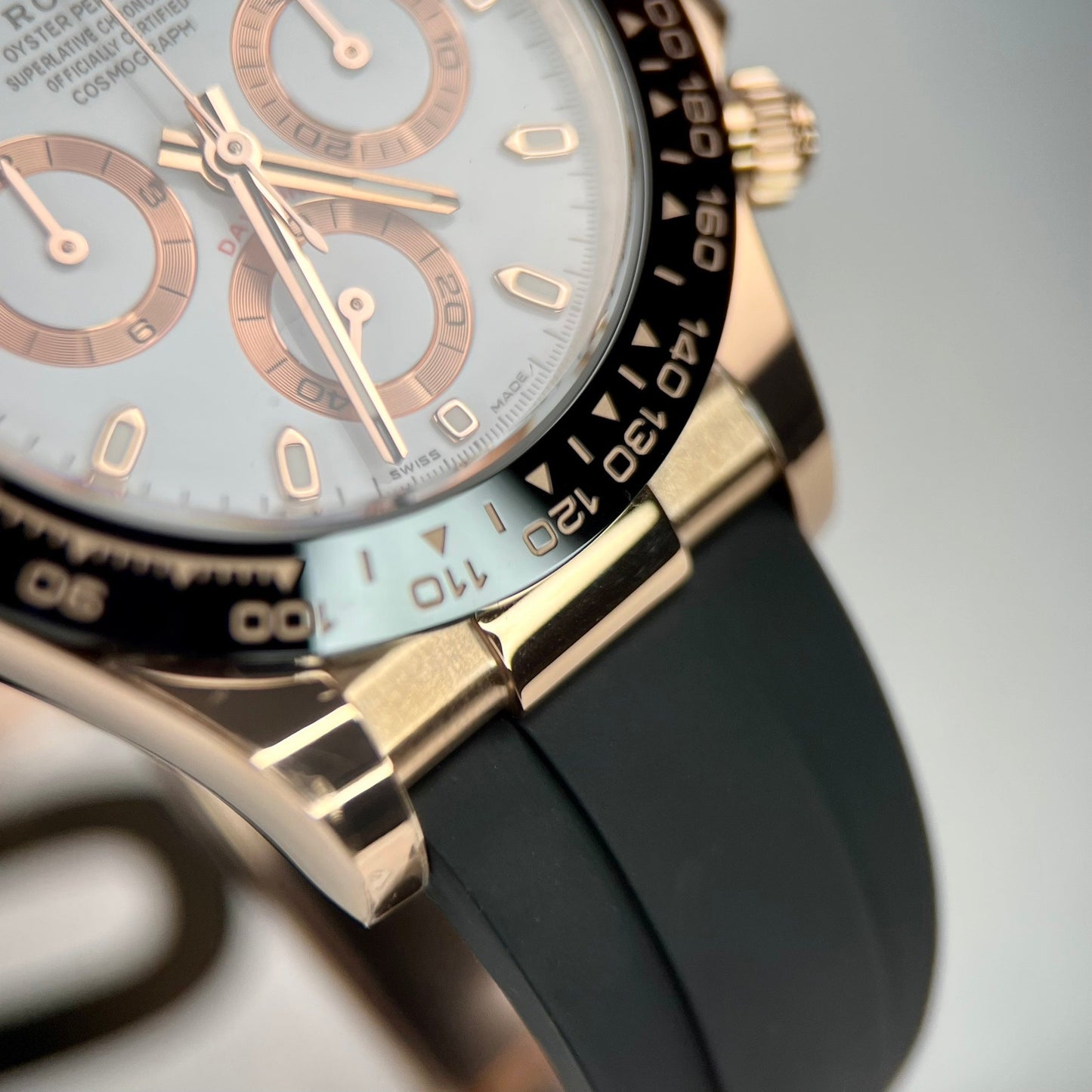 Rolex Daytona M116505-0010 1:1 Best Edition BT Factory cinturino in caucciù in oro rosa