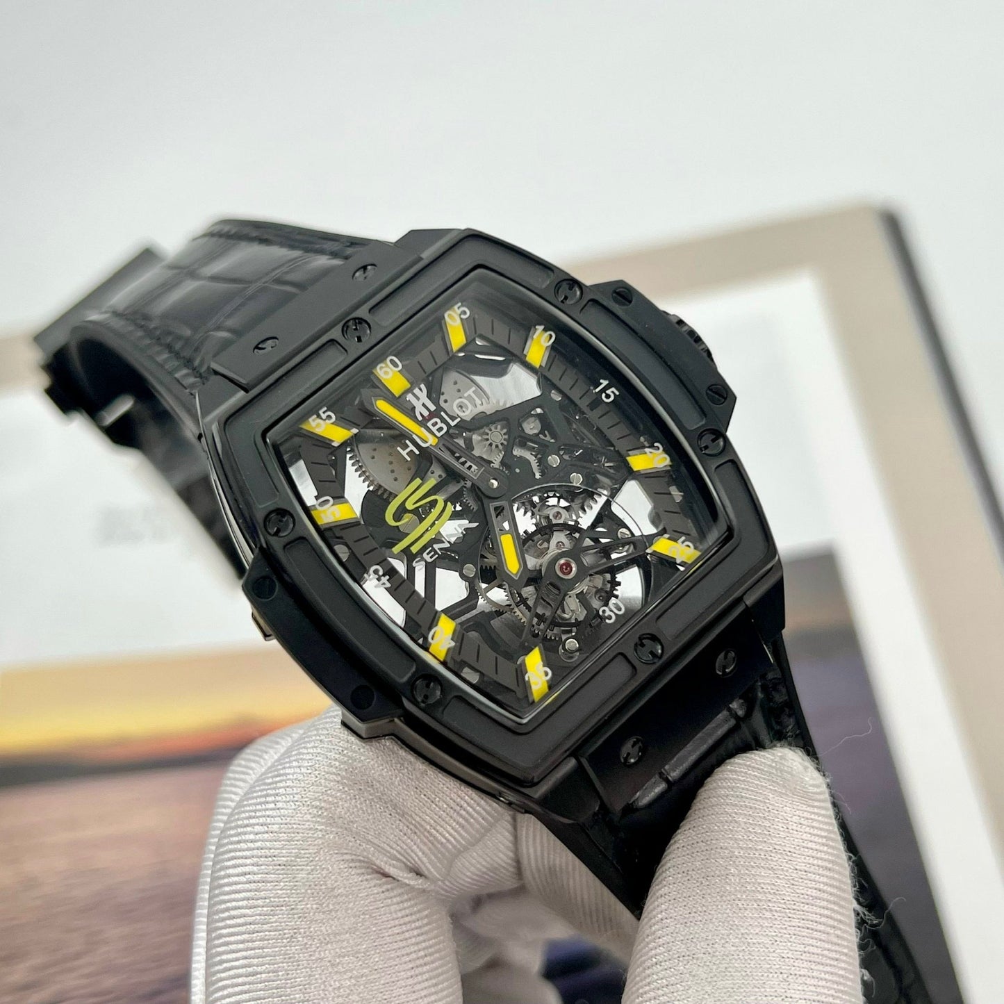 Replica Hublot Masterpiece Tourbillon 906.ND.0129.VR.AES12 1:1 Migliore edizione PVD nero Swiss HUB 9006