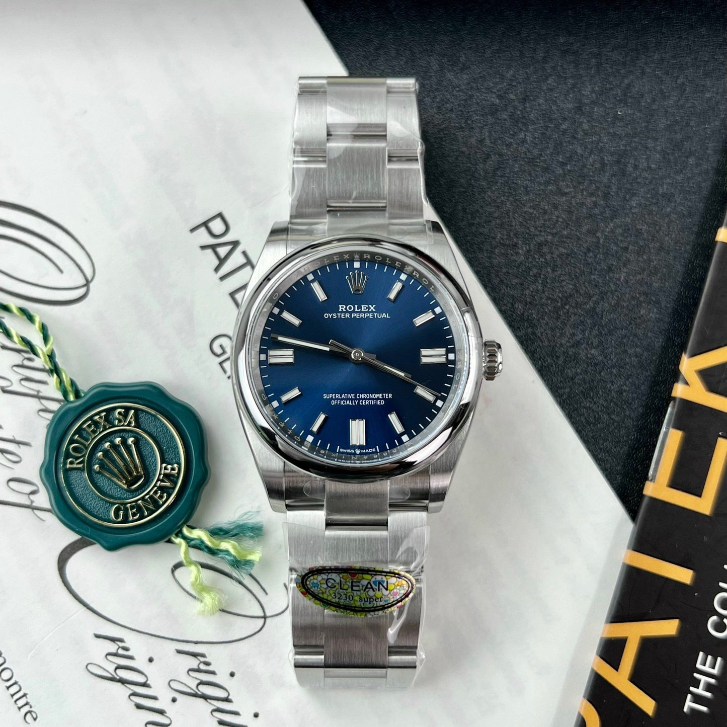 Rolex Oyster Perpetual M126000-0003 36MM 1:1 Best Edition quadrante blu di fabbrica pulito