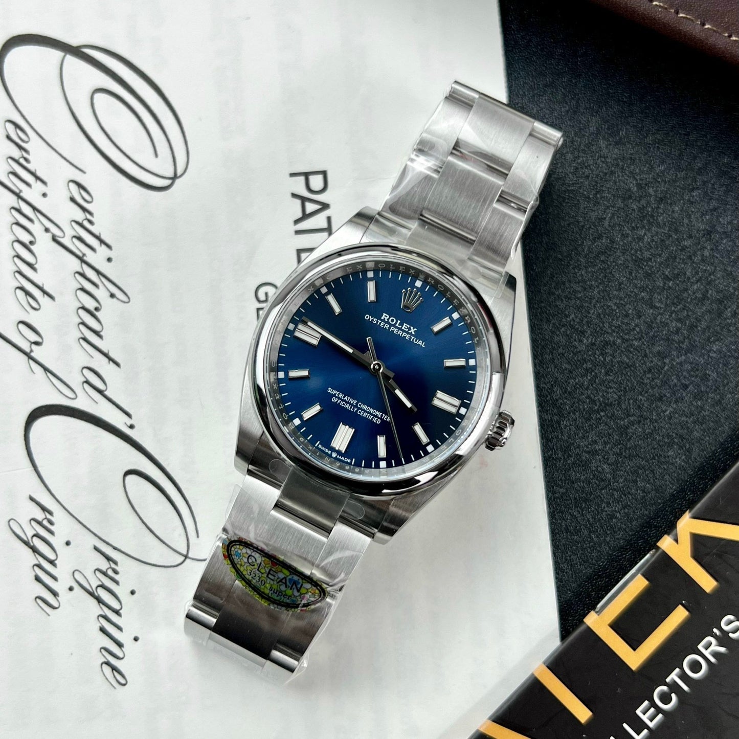 Rolex Oyster Perpetual M126000-0003 36MM 1:1 Best Edition quadrante blu di fabbrica pulito