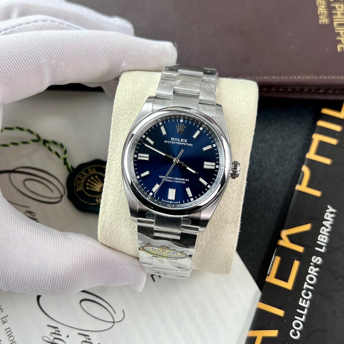 Rolex Oyster Perpetual M126000-0003 36MM 1:1 Best Edition quadrante blu di fabbrica pulito