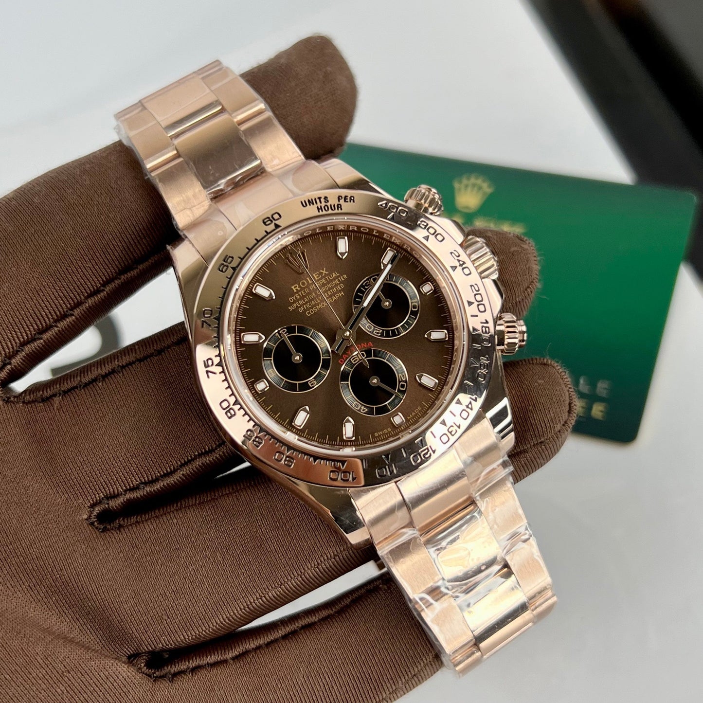 Rolex Cosmograph Daytona 116505 Quadrante cioccolato 1:1 migliore edizione BTF Oro rosa 18 carati