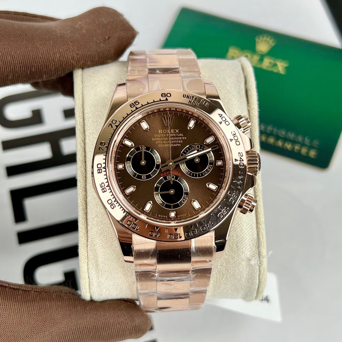 Rolex Cosmograph Daytona 116505 Quadrante cioccolato 1:1 migliore edizione BTF Oro rosa 18 carati