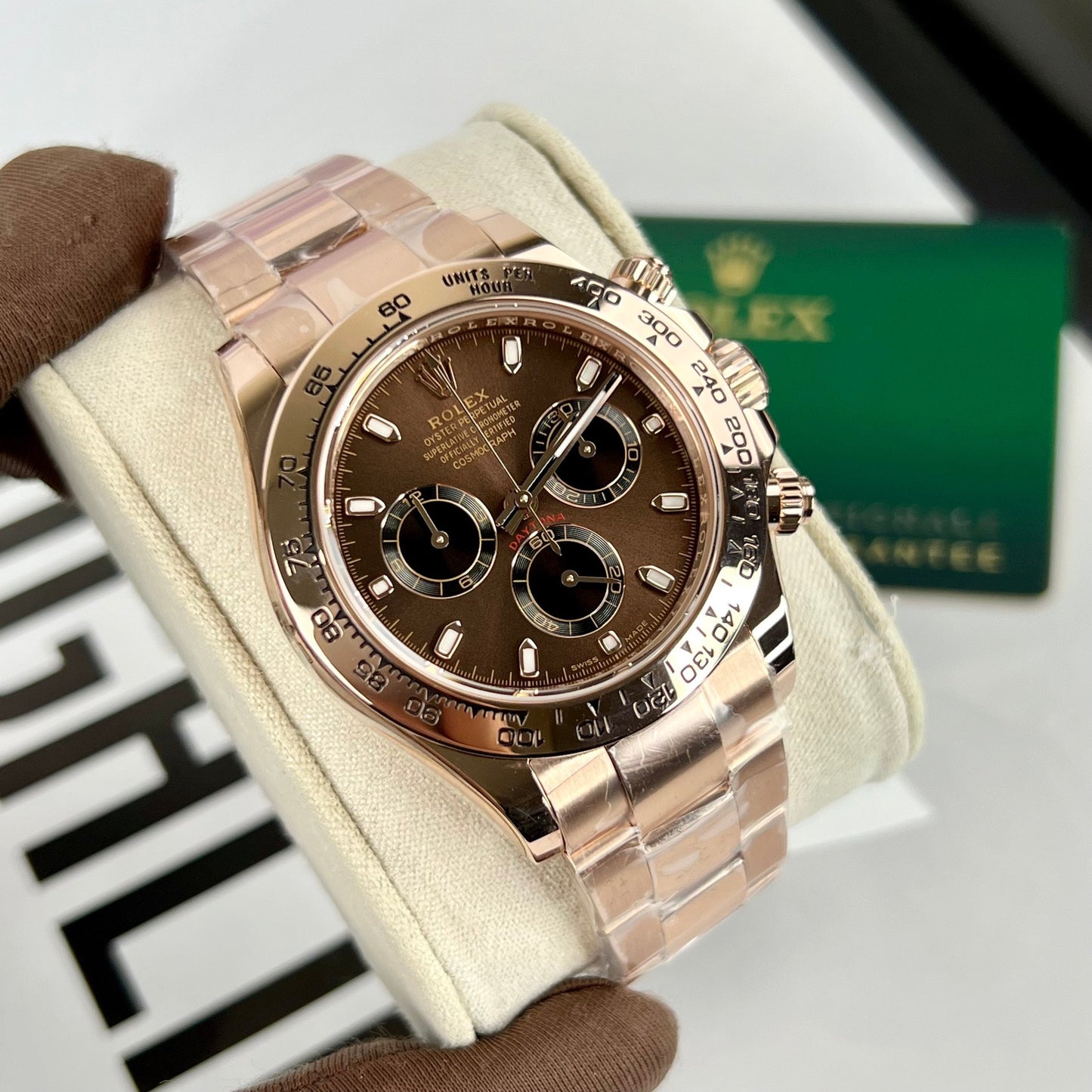 Rolex Cosmograph Daytona 116505 Quadrante cioccolato 1:1 migliore edizione BTF Oro rosa 18 carati