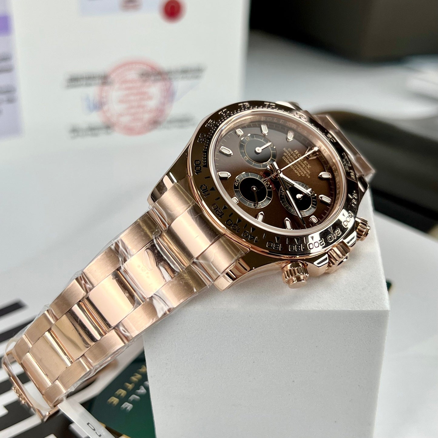 Rolex Cosmograph Daytona 116505 Quadrante cioccolato 1:1 migliore edizione BTF Oro rosa 18 carati